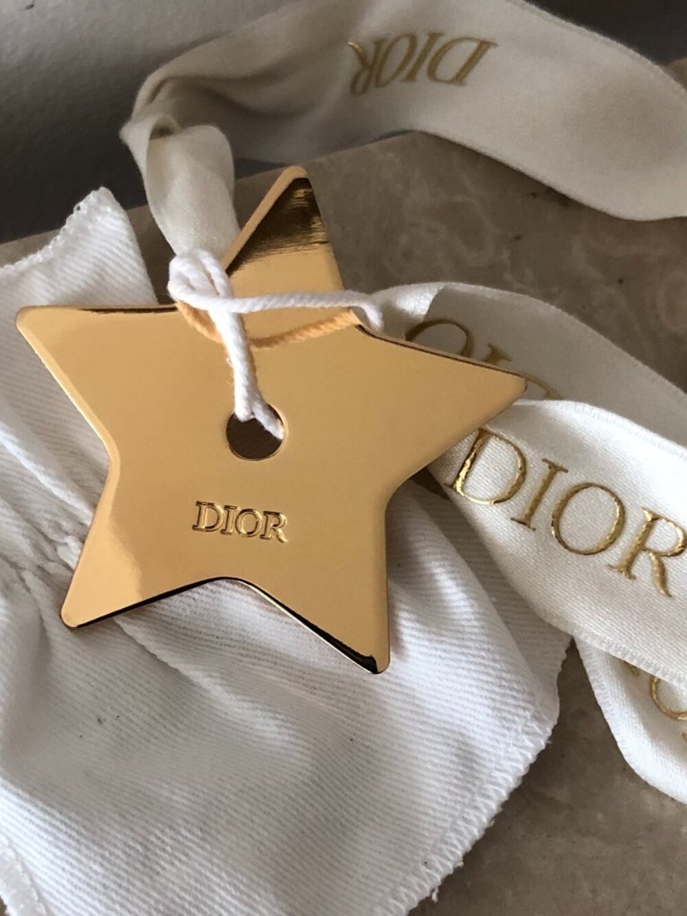 CHRISTIAN DIOR - Limited Edition Gold Star Ornament Christmas Holiday Charm